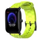 For Amazfit Pop 20mm Football Pattern Solid Color Silicone Watch Band(Lime Green) - 1