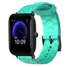 For Amazfit Pop 20mm Football Pattern Solid Color Silicone Watch Band(Teal) - 1