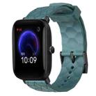 For Amazfit Pop 20mm Football Pattern Solid Color Silicone Watch Band(Rock Cyan) - 1