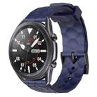 For Samsung Galaxy Watch3 45mm 22mm Football Pattern Solid Color Silicone Watch Band(Navy Blue) - 1