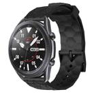 For Samsung Galaxy Watch3 45mm 22mm Football Pattern Solid Color Silicone Watch Band(Black) - 1