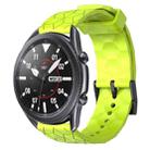 For Samsung Galaxy Watch3 45mm 22mm Football Pattern Solid Color Silicone Watch Band(Lime Green) - 1