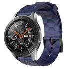 For Samsung Galaxy Watch 46mm 22mm Football Pattern Solid Color Silicone Watch Band(Navy Blue) - 1