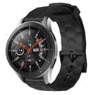 For Samsung Galaxy Watch 46mm 22mm Football Pattern Solid Color Silicone Watch Band(Black) - 1