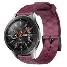 For Samsung Galaxy Watch 46mm 22mm Football Pattern Solid Color Silicone Watch Band(Wine Red) - 1