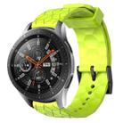 For Samsung Galaxy Watch 46mm 22mm Football Pattern Solid Color Silicone Watch Band(Lime Green) - 1