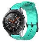 For Samsung Galaxy Watch 46mm 22mm Football Pattern Solid Color Silicone Watch Band(Teal) - 1