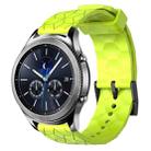 For Samsung Gear S3 Classic 22mm Football Pattern Solid Color Silicone Watch Band(Lime Green) - 1