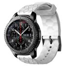 For Samsung Gear S3 Frontier 22mm Football Pattern Solid Color Silicone Watch Band(White) - 1