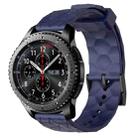 For Samsung Gear S3 Frontier 22mm Football Pattern Solid Color Silicone Watch Band(Navy Blue) - 1