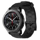 For Samsung Gear S3 Frontier 22mm Football Pattern Solid Color Silicone Watch Band(Black) - 1