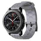 For Samsung Gear S3 Frontier 22mm Football Pattern Solid Color Silicone Watch Band(Grey) - 1