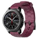 For Samsung Gear S3 Frontier 22mm Football Pattern Solid Color Silicone Watch Band(Wine Red) - 1