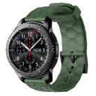 For Samsung Gear S3 Frontier 22mm Football Pattern Solid Color Silicone Watch Band(Army Green) - 1