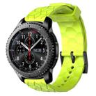 For Samsung Gear S3 Frontier 22mm Football Pattern Solid Color Silicone Watch Band(Lime Green) - 1