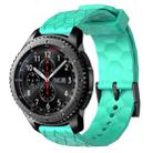 For Samsung Gear S3 Frontier 22mm Football Pattern Solid Color Silicone Watch Band(Teal) - 1