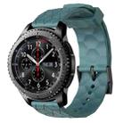 For Samsung Gear S3 Frontier 22mm Football Pattern Solid Color Silicone Watch Band(Rock Cyan) - 1