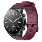 For Xiaomi MI Watch S1 22mm Football Pattern Solid Color Silicone Watch Band(Wine Red) - 1