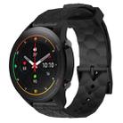 For Xiaomi MI Watch S1 Pro 22mm Football Pattern Solid Color Silicone Watch Band(Black) - 1