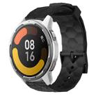 For Xiaomi MI Watch Color 2 22mm Football Pattern Solid Color Silicone Watch Band(Black) - 1
