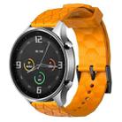 For Xiaomi MI Watch Color 22mm Football Pattern Solid Color Silicone Watch Band(Yellow) - 1