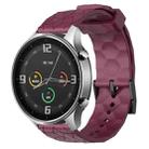 For Xiaomi MI Watch Color 22mm Football Pattern Solid Color Silicone Watch Band(Wine Red) - 1