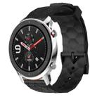 For Amazfit GTR 4 22mm Football Pattern Solid Color Silicone Watch Band(Black) - 1