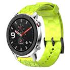 For Amazfit GTR 4 22mm Football Pattern Solid Color Silicone Watch Band(Lime Green) - 1