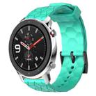 For Amazfit GTR 4 22mm Football Pattern Solid Color Silicone Watch Band(Teal) - 1