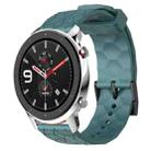 For Amazfit GTR 4 22mm Football Pattern Solid Color Silicone Watch Band(Rock Cyan) - 1