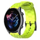 For Amazfit GTR 3 22mm Football Pattern Solid Color Silicone Watch Band(Lime Green) - 1