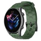 For Amazfit GTR 3 Pro 22mm Football Pattern Solid Color Silicone Watch Band(Army Green) - 1