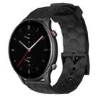 For Amazfit GTR 2e 22mm Football Pattern Solid Color Silicone Watch Band(Black) - 1