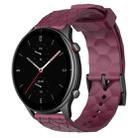 For Amazfit GTR 2e 22mm Football Pattern Solid Color Silicone Watch Band(Wine Red) - 1