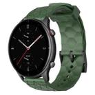 For Amazfit GTR 2e 22mm Football Pattern Solid Color Silicone Watch Band(Army Green) - 1