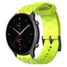 For Amazfit GTR 2e 22mm Football Pattern Solid Color Silicone Watch Band(Lime Green) - 1