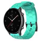 For Amazfit GTR 2e 22mm Football Pattern Solid Color Silicone Watch Band(Teal) - 1