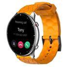 For Amazfit GTR 2 22mm Football Pattern Solid Color Silicone Watch Band(Yellow) - 1