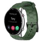 For Amazfit GTR 2 22mm Football Pattern Solid Color Silicone Watch Band(Army Green) - 1