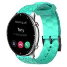 For Amazfit GTR 2 22mm Football Pattern Solid Color Silicone Watch Band(Teal) - 1