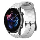 For Amazfit 3 22mm Football Pattern Solid Color Silicone Watch Band(White) - 1