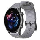 For Amazfit 3 22mm Football Pattern Solid Color Silicone Watch Band(Grey) - 1