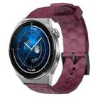 For Huawei Watch GT3 Pro 46mm 22mm Football Pattern Solid Color Silicone Watch Band(Wine Red) - 1