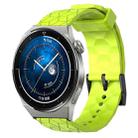 For Huawei Watch GT3 Pro 46mm 22mm Football Pattern Solid Color Silicone Watch Band(Lime Green) - 1