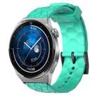 For Huawei Watch GT3 Pro 46mm 22mm Football Pattern Solid Color Silicone Watch Band(Teal) - 1