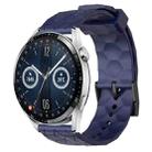 For Huawei Watch GT3 46mm 22mm Football Pattern Solid Color Silicone Watch Band(Navy Blue) - 1