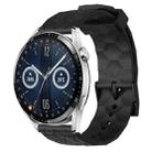 For Huawei Watch GT3 46mm 22mm Football Pattern Solid Color Silicone Watch Band(Black) - 1