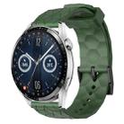 For Huawei Watch GT3 46mm 22mm Football Pattern Solid Color Silicone Watch Band(Army Green) - 1