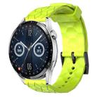 For Huawei Watch GT3 46mm 22mm Football Pattern Solid Color Silicone Watch Band(Lime Green) - 1