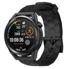 For Huawei Watch GT Runner 22mm Football Pattern Solid Color Silicone Watch Band(Black) - 1